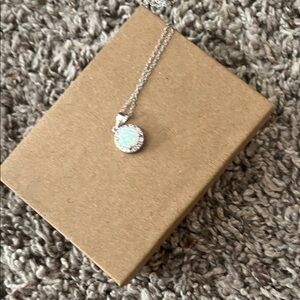 Elegant Silver Opal Pendant Necklace